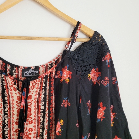 Angie | Boho Cold Shoulder Floral Blouse - S - Picture 3 of 12